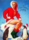 carte de No�l La pin-up