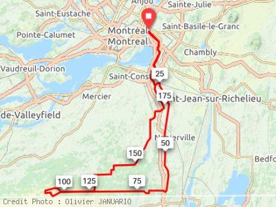 parcours du BRM 200 Montréal
