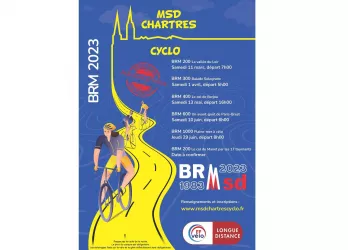 Affiche BRM 200 km Madeleine Sports Détente Chartres